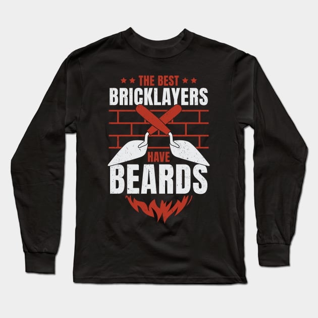 Bearded Bricklayer Brick Mason Beard Gift Long Sleeve T-Shirt by Dolde08